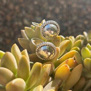 925 Silver Round Button Classic EARRINGS